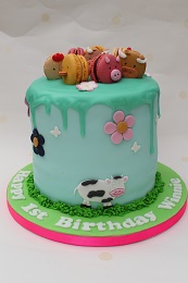 farm macaron birthday cake